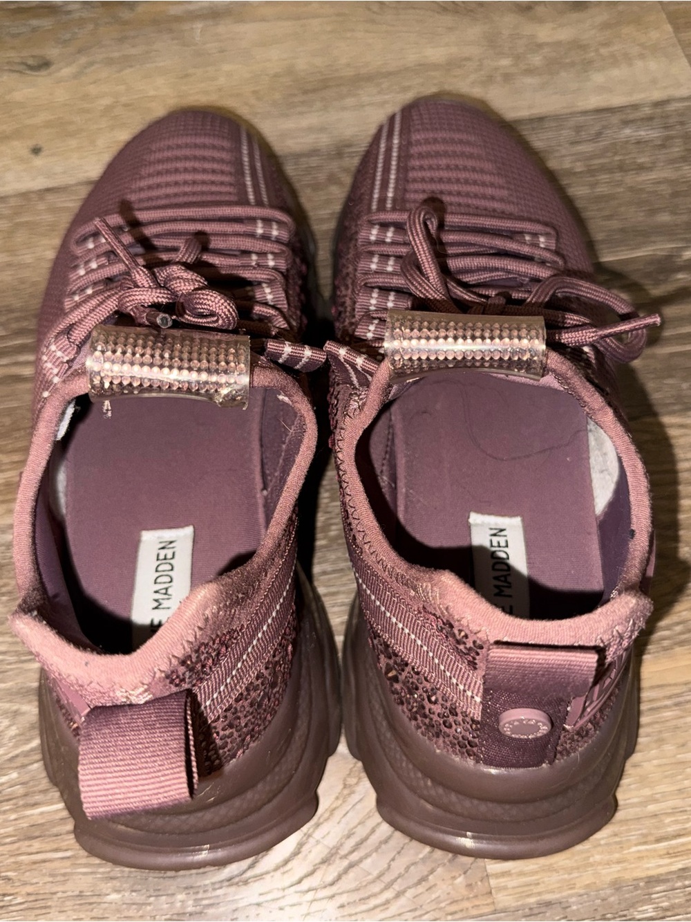Steve Madden Women's Chunky Knit Sneakers in Mauve - Picture 4 of 7
